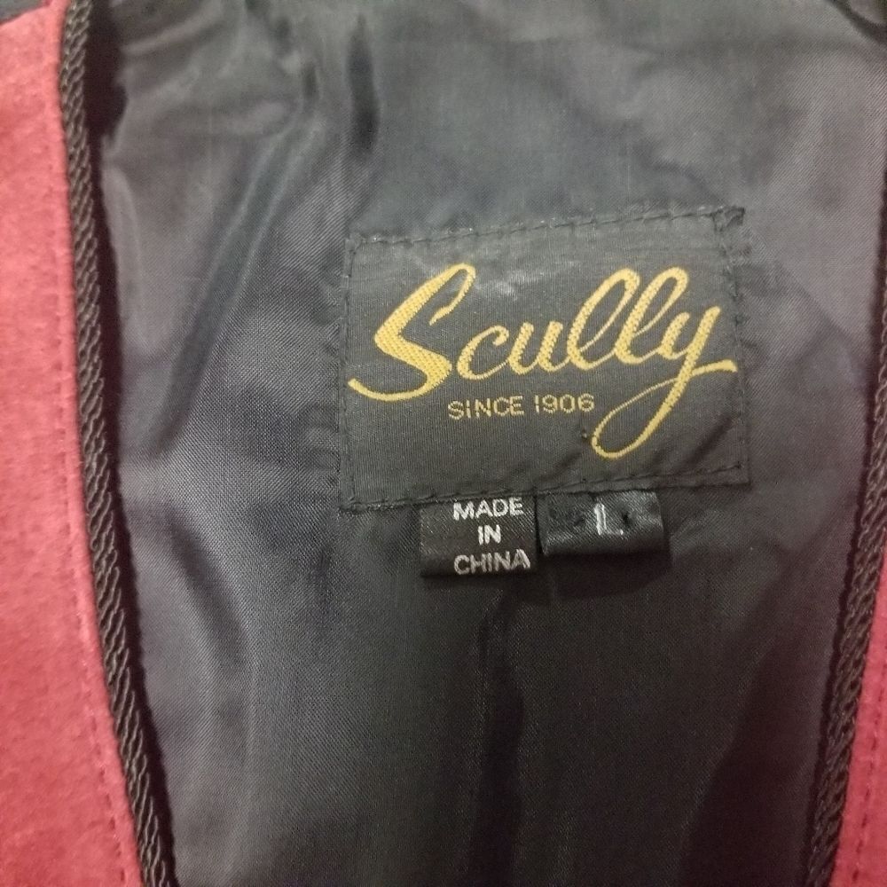 Scully Vintage 70s Western Boho Hippie Burgundy Red Suede‎ Leather Tie Back Vest - Picture 5 of 7